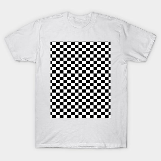 Checkered Black And White T-Shirt by DragonTees